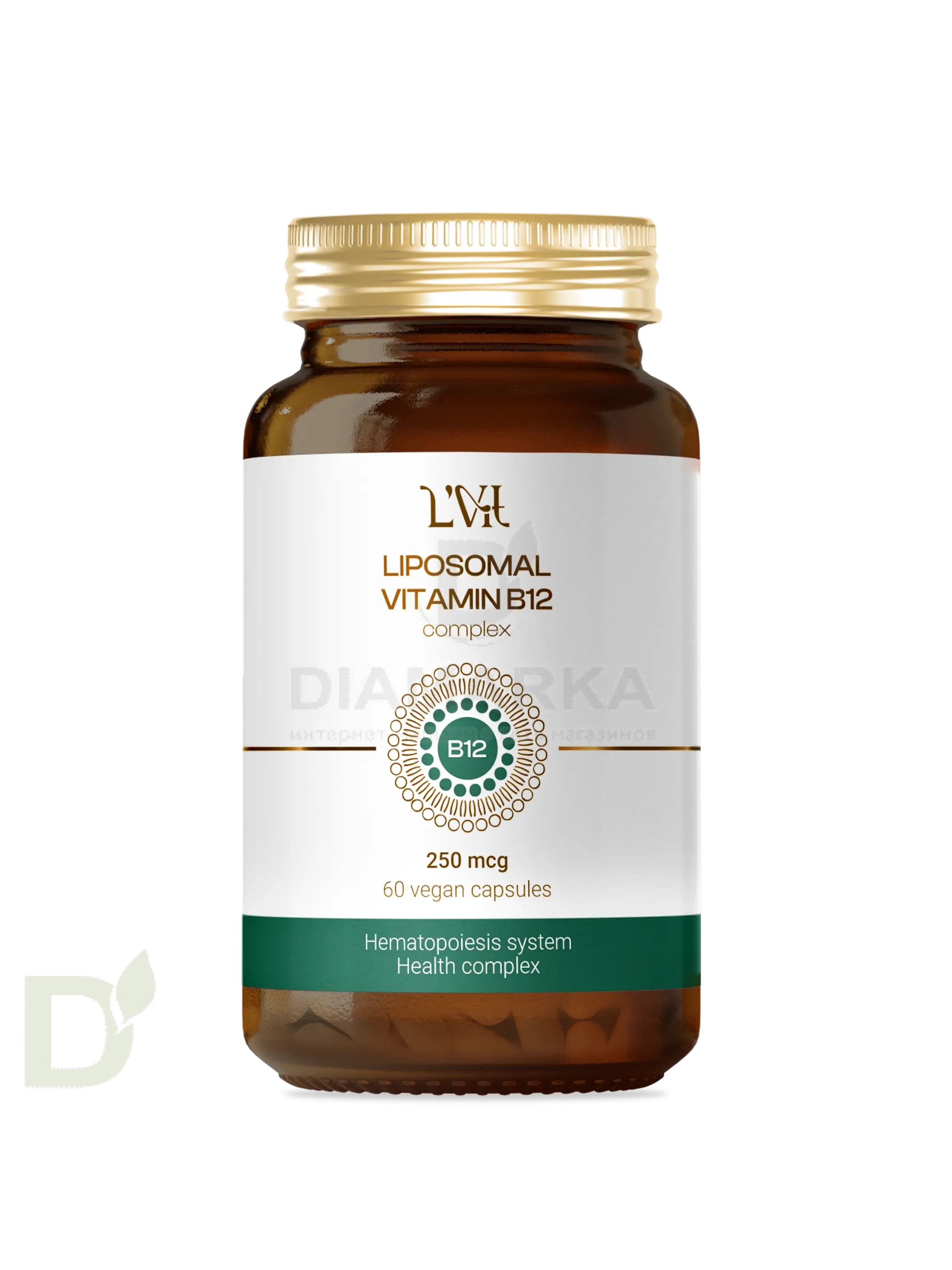 Витамины L'Vit Liposomal Vitamin B12+B9 complex, 250+200 мг в 1 капсуле, 60 капс в Самаре