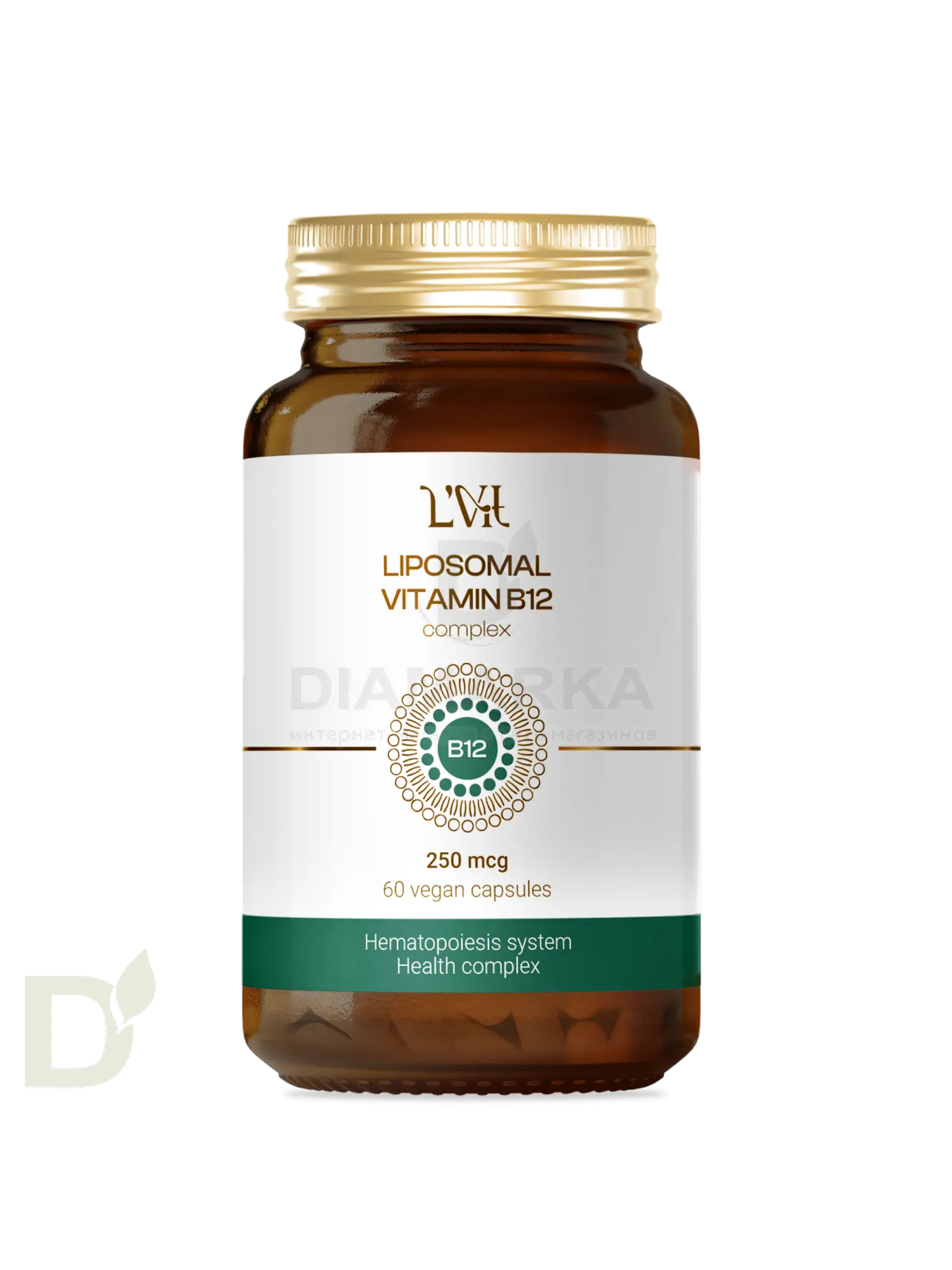 Витамины L'Vit Liposomal Vitamin B12+B9 complex, 250+200 мг в 1 капсуле, 60 капс в Самаре