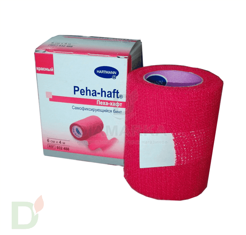 Бинт самофиксирующийся Пеха-хафт (Peha-haft), 6см х 4 м, Красный